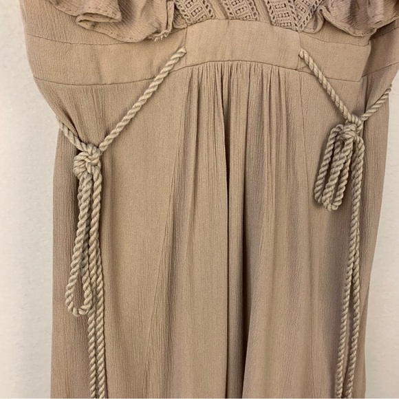 Baltic Born Jennifer Deep V Beige Maxi Dress - Picture 4 of 10